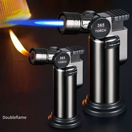 Spray Gun Double Fire Switch Three Blue Flame Outdoor Barbecue Welding Torch Cigar Lighter