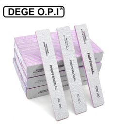 25/50 pieces of professional nail file buffer solution for nail sandpaper 80/100/180 grit double-sided acrylic batch for nail tools size 7 * 1.1in 240428