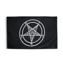 Whole In Stock 3x5ft Black Baphomet Church Templar Satan Flag Roman Catholic Knights Templar Pentagram Banners For Decoration4413872