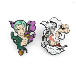 Brooches Japanese Cartoon One Piece Peripheral Characters Metal Badge Luffy Solon Alloy Brooch Clothing Bag Accessories