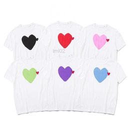 Men's T-shirts Summer Mens T-shirts Cdgs Play t Shirt Commes Short Sleeve Womens Des Badge Garcons Embroidery Heart Short Sleeve Red Heartu4gq