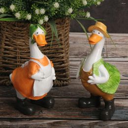 Garden Decorations 2pcs/set American Style Duck Ornament DesktopLandscape Animal Resin Cute HomeLiving Room Bar Cafe Decor Orn