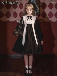 Casual Dresses Contract Colour Lolita Dress Gothic Style Dark Girl Japanese Retro Op Autumn And Winter Long Sleeve For Women