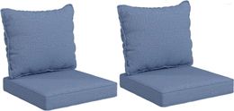 Pillow 4-Piece Patio Chair And Back Set Seat Replacement S For Outdoor Garden Furniture Blue