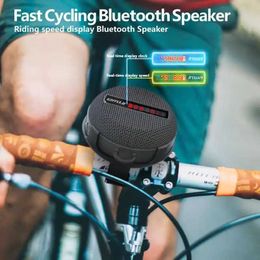 Portable Speakers New portable LED speed display bicycle bluetooth speaker column waterproof shower speaker audio sound bar subwoofer hands-free J240505