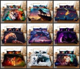 Lion Fish Cat Bedding Set Animals Pattern Luxury 3D Print Bed Linen Modern Art Microfiber Duvet Cover Sets 23 piece Single Double1314103