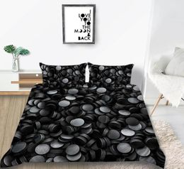 3D Printed Bedding Set Creative Round Slab Black Duvet Cover King Size Queen Twin Full Single Double Soft Bed Cover with Pillowcas6878176