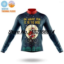 Racing Jackets 2024 Fun Christmas Series Cycling Kit Autumn And Winter Fleece Funny Jersey Set MTB Maillot Mens Long Sleeve Top