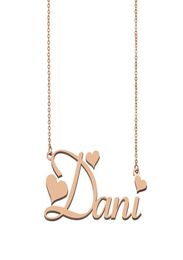 Dani Name Necklace Pendant for Women Girls Birthday Gift Custom Nameplate Kids Friends Jewelry 18k Gold Plated Stainless Stee8988797