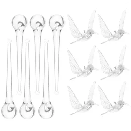 Decorative Figurines 20 Pcs Clear Bird Drop Hanging Crystals Wedding Ceremony Decorations Light The Home Accents Acrylic