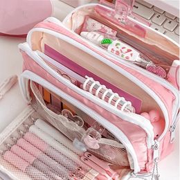 Kawaii Pencil Cases Pouch Large Capacity Cute Pen Bag Back To School Supplies For Girls Students Kids Korean Stationery 240429