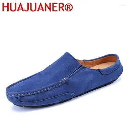 Casual Shoes Men's Suede Leather Lofer Man Light Breathable Summer Half Classic Mens Slip On Male Flat Loafers