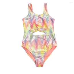 Women's Swimwear 6-14Years Teen Girls Swimsuit One-Piece Shiny Kid Swimming Outfit Beach Wear