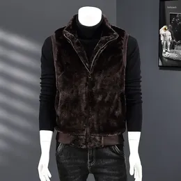 Men's Jackets Fashion Stand Collar Zipper Korean Sleeveless Vest Coats Clothing 2024 Winter Loose Casual Tops All-match Warm