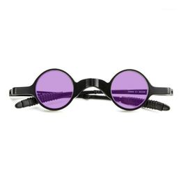 Sunglasses Folding Round Women Brand Designer Fashion Retro Rimless Small Frames Sun Glasses Men Goggle Eyewear FML1 321e