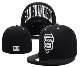 FashionWhole On Field Men039s Giants fitted hat flat Brim embroiered SF letter team loall Hat top quality giants full clos4637768