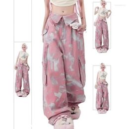 Women's Pants Retro Fashion Women Harajuku Camouflage Cargo Streetwear Spring Summer High Waist Casual Loose Hip Hop Female Trouser