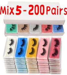 False Eyelashes MB Mink Lashes Whole 550100200 3D Set Luxury Dramatic Faux Cils Cruelty In Bulk Colourful Card Eye8275560
