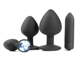 4 Pcs Lot Medical Soft Silicone Anal Plug Jewellery Anal Toys Woman Sex Enhance Prostate Anal Massager Bullet Vibrador Butt Plug For8068121