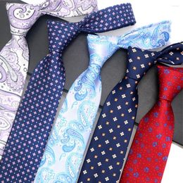 Bow Ties Luxury 8CM Mens Floral Paisley Polka Dot Formal Classic Dress Gravata Corbatas Business Necktie Jacquard Woven Neck