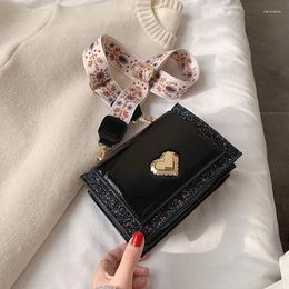 Shoulder Bags Luxury Designer Black Sequins Crossbody For Women 2024 Fashion Leather Small Purses And Handbags Messenger