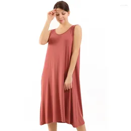 Women's Sleepwear 2024 Summer Modal Sexy Sleeveless Long Home Dress Nightgown Lingeries For Woman Spaghetti Strap Nightdress Loungewear