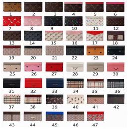 Wholesale Fashion Credit Card Holders Women Mini Wallets High Quality Genuine Leather Men Designer Pure Color Card Holder Wallet With B 212W