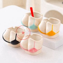 Newest Cool Colorful Ceramic Smoking Ashtrays Portable Easy Clean Herb Tobacco Cigarette Cigar Holder Desktop Support Ash Soot Container Ashtray DHL