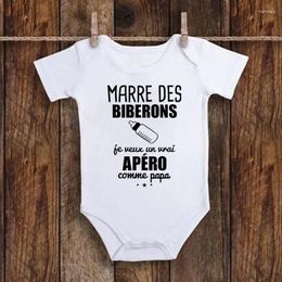 Rompers I Want A Real Aperitif Like Daddy Funny Baby Bodysuits Infant Summer Short Sleeve Toddler Born Boys Girls Clothes