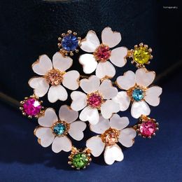 Brooches Fashion For Women Crystal Flower Women's Brooch Colourful Rhinestone Decoration Clothing Accessories