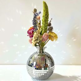 Disco Ball Vase Colourful Flower Bouquet Houseplant Indoor Planter Flower Pots Housewarming Gift Table Centrepiece Wedding Decor 240430