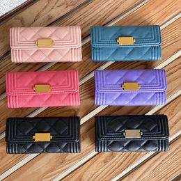 Fashion sales classic Card Holders women's high-quality all leather luxury designer bag gold and silver buckle wallet with box666 298t