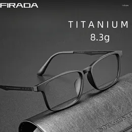 Sunglasses Frames FIRADA Fashion Comfortable Eyeglasses Retro Ultra Light Titanium Eyewear Square Optical Prescription Glasses Frame For Men