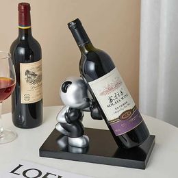 Decorative Objects Figurines Bronzers Highlighters Individustic Home Decor Cool Boxer Bear Wine Bottle Holder Bar Counter Living Room TV Cabinet Ornament Resin Cr