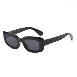 Sunglasses Small Rectangle Women Plastic Frame Orange Gradient Square Female Trendy Brand Designer Eyeglasses UV400