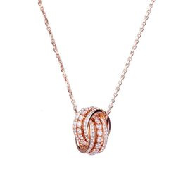 neckless for woman Swarovskis Jewelry Matching Rose Gold Ring Interlocking Transfer Bead Necklace Female Swarovski Element Crystal Clavicle Chain Female