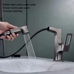 Bathroom Sink Faucets Pull Lifting Rotation Basin Mixer Tap Multifunctional Cold Water Stream Sprayer Washbasin Faucet