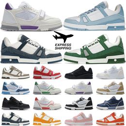 Designer Shoes Men Women White Black Sky Dark Blue Green Yellow Denim White Orange Purple Mens Luxury Sneakers Trainer