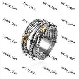 Dy Ring 24ss Fashion DY Men Ring David Yurma Rings for Men Women Designer Jewelry Silver Vintage X Shaped Dy Rings Mens Luxury Jewelry Boy Gift Free Shipping 400