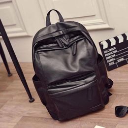 Backpack Korean Version Men's And Women Leather Travel Academic Style College Student Fashion Trend Laptop Bag