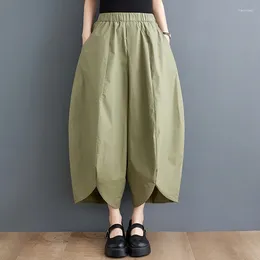 Women's Pants Japanese Korea Style High Waist Loose Summer Wide Leg Culotte Street Fashion Women Casual Lady Outdoor Work