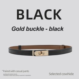 Designer Belt Women Skinny Belts Leather Thin Waist Belts for Dress Ladies Belts with Gold Buckle Suitable for waist circumference of 55-98cm