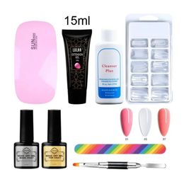 Cross Border Nail Enhancement Extension Gel -Set 15 ml Kristall Phototherapie Extension Gel -Nagelverstärkung Werkzeug papierloser Halter S S