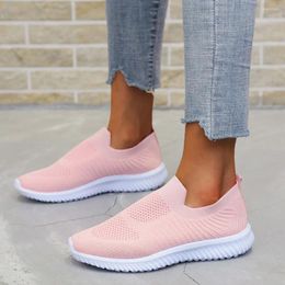 Fitness Shoes BLWBYL Tennis Light Sneakers Breathable Mesh Summer Knitted Vulcanized Outdoor Slip-On Sock Plus Size