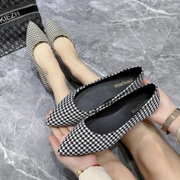 Dress Shoes Ballet Flat Women's Flying Line 2024 Woven Pointed For Pregnant Women Machine Washable Soft Bottom Large