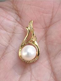 selling AAAA 8-9mm South China Sea genuine white pearl pendant 240424