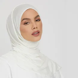 Ethnic Clothing High Quality Jersey Hijab Plain Muslim Scarf Solid Colour With Good Stitch Stretchy Soft Turban Head Wraps Shawl