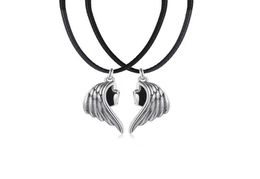 Pendant Necklaces Punk Magnets Attract Leather Rope Link Chain Angel Demon Wing Necklace For Lover Couples Men Women Clavicle Jewe5782990
