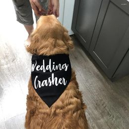 Dog Apparel Custom Funny Wedding Bandana Crasher Shower Gift Engagement White Scarf Outfit