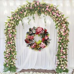 Decorative Flowers Artificial Peony Wreath Garland Rattan Home Decor Wedding Flower Door Decoration Centerpieces For Tables
